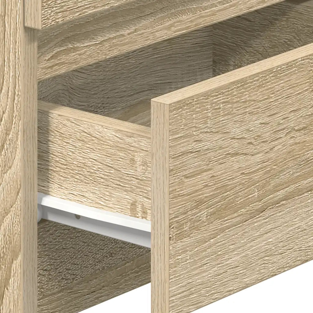 Comodini 2 pz con 2 Cassetti-Set di 2 Tavolino da notte Rovere Sonoma 40x33x60 cm