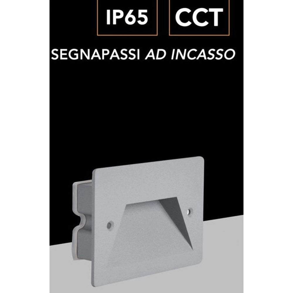Trade Shop - Faretto Incasso Per Cassetta 503 Segnapasso 3w Tecnologia Cct Con Switch Ip65 Es49-3c -