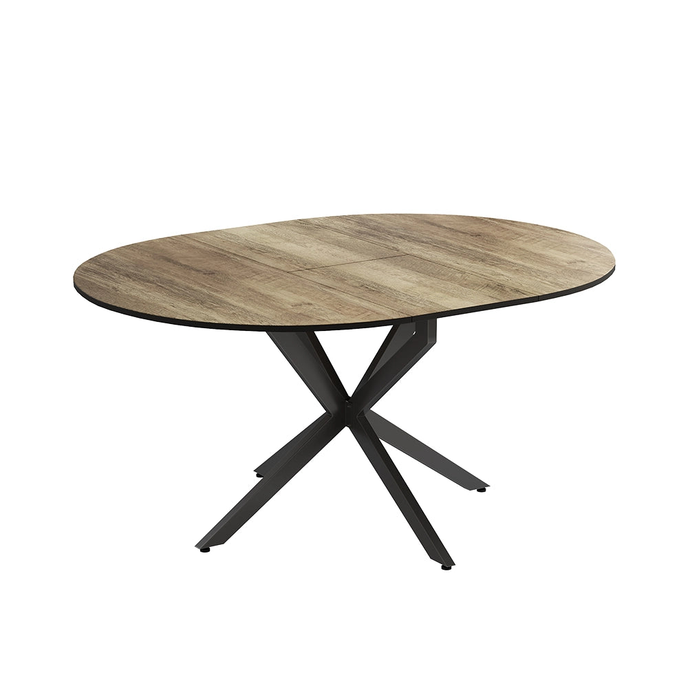 Vicco tavolo da pranzo allungabile Nero/quercia rustico 120 x 76.5 cm Estensibile