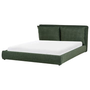 Letto matrimoniale ad acqua tessuto bouclè verde scuro 180 x 200 cm camera da letto moderna