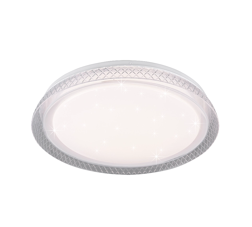 Plafoniera Led Soffitto Interno Stelle 38 cm Diffusore Bianco Heracles GD Trio