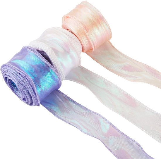 Decorazione con Lint a 3 Rolli - Polyester Iriscente - Decorativo - 40 mm di Larghezza - 9 m/rol - Decorativo Lint