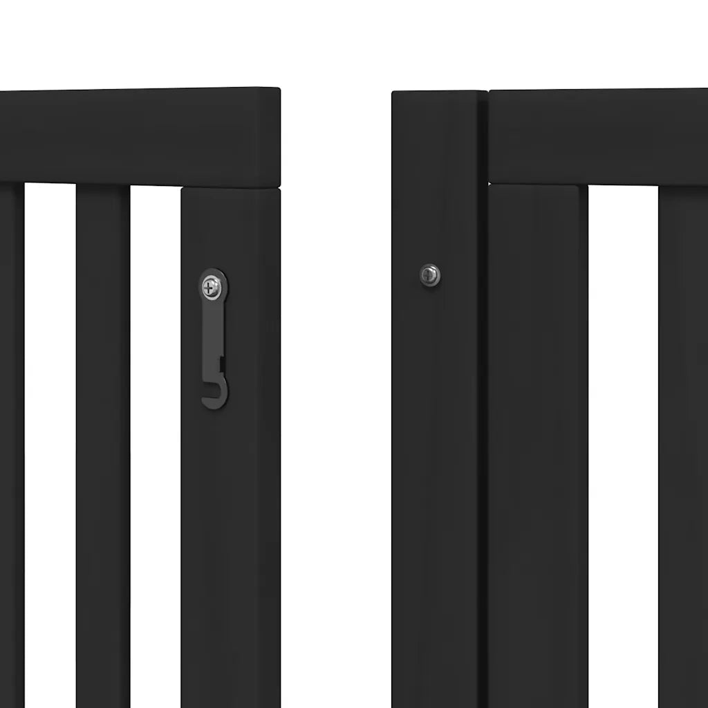 Cancello per Cani Porta Pieghevole Nero 6 Pannelli 480cm Pioppo CFW9989096