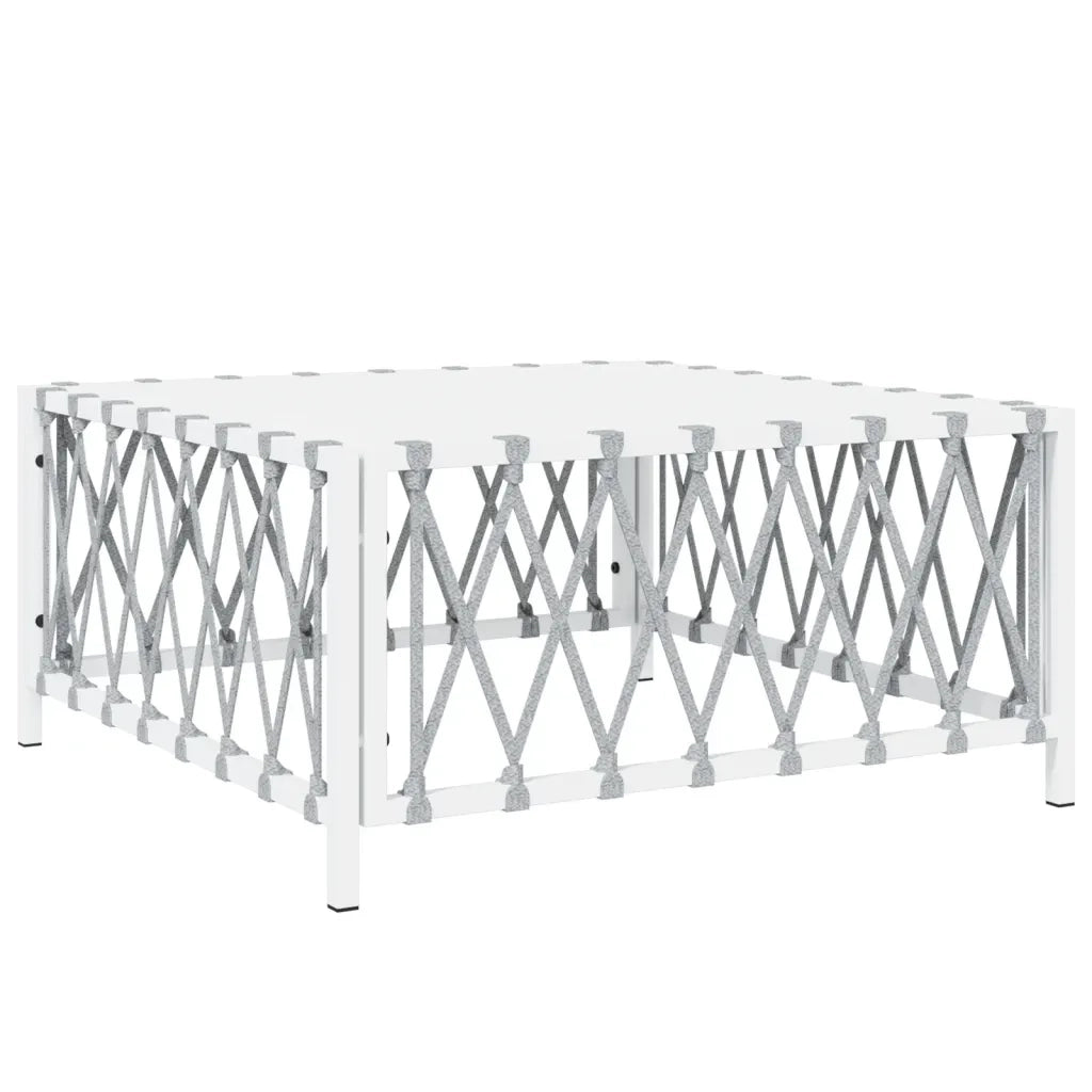 Set Salotto da Giardino 5 pz con Cuscini in Acciaio Bianco 3186836