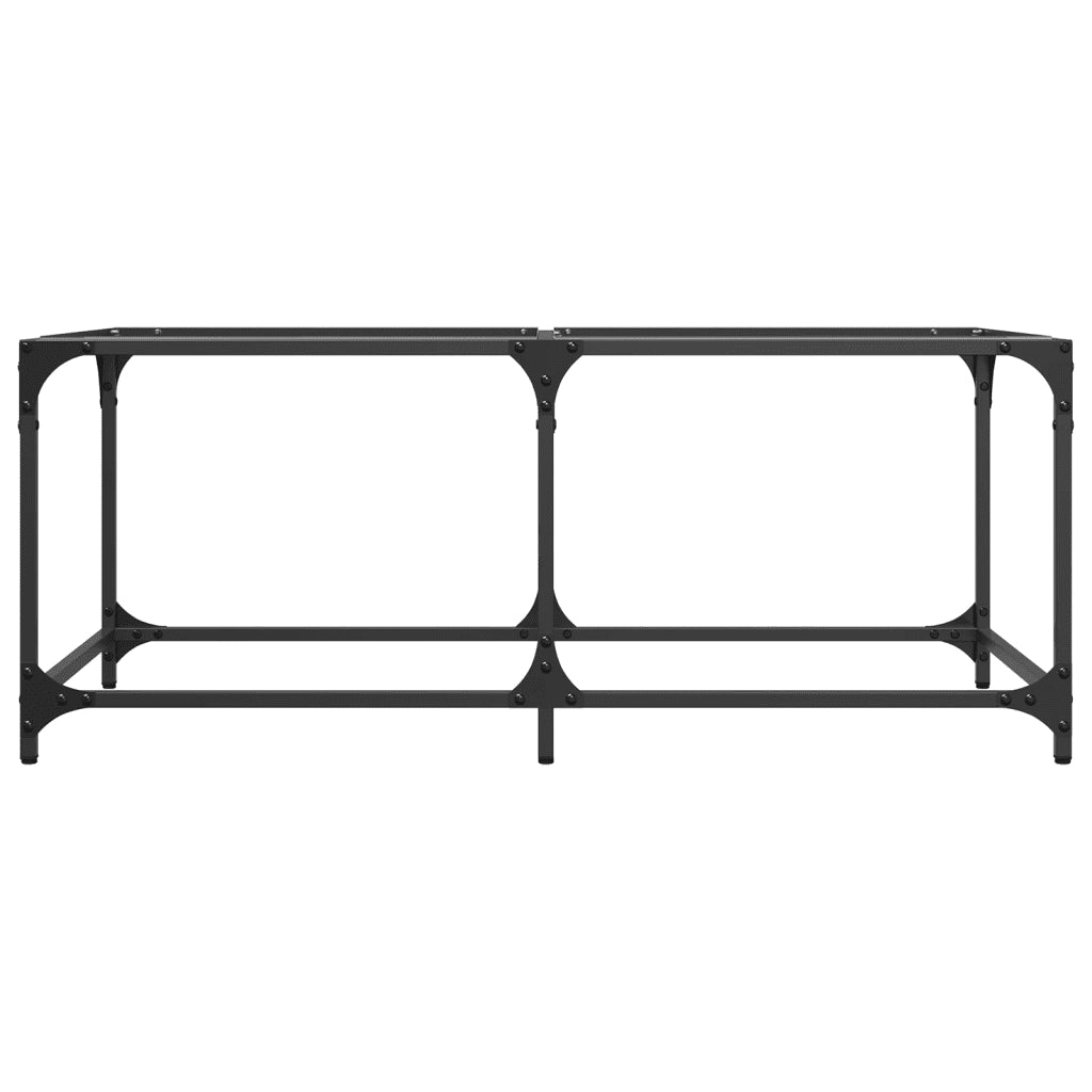 Tavolini con Piano Vetro Trasparente 2 pz 98,5x50x40 cm Acciaio 845978