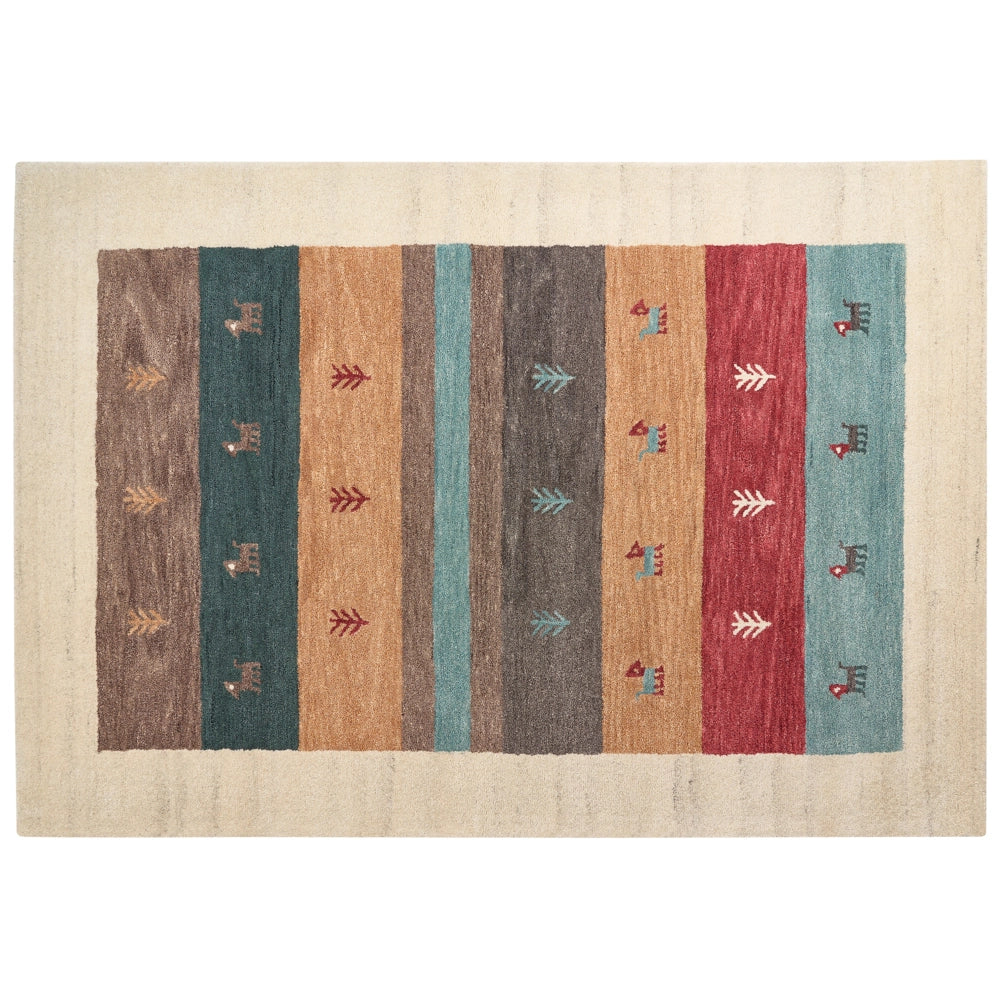 Tappeto Gabbeh di lana multicolore 160 x 230 cm con motivo etnico soggiorno camera da letto