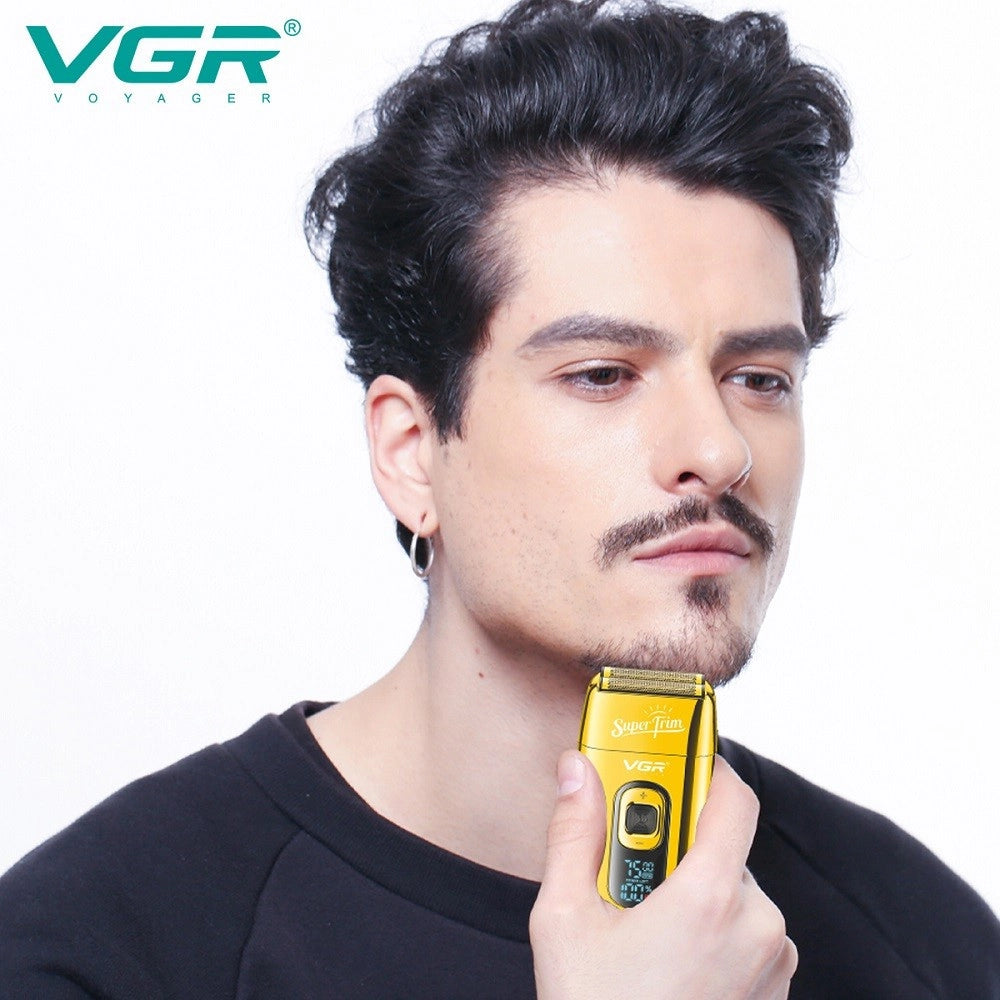 Trade Shop - Rasoio Elettrico Uomo Barba E Corpo Batteria Vgr 332 Per Pelli Sensibili Prof -