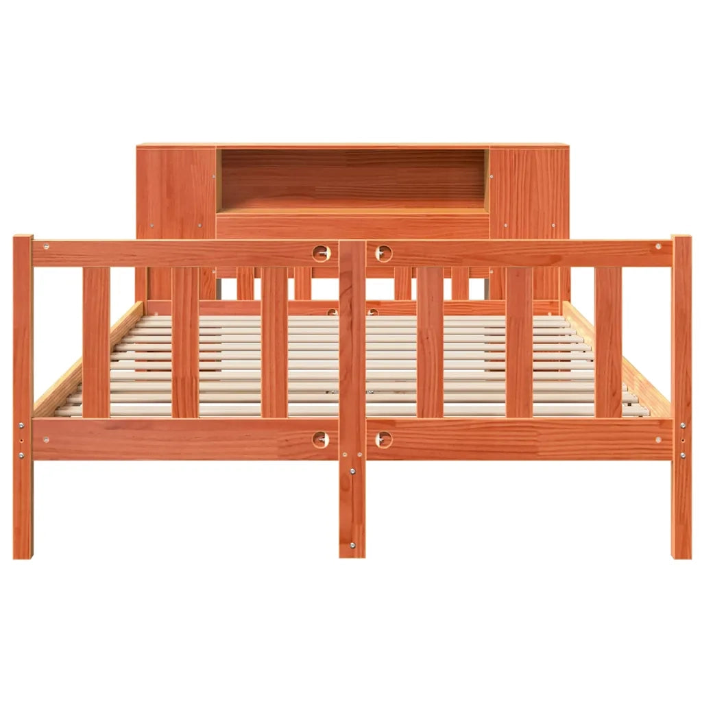 Letto Libreria senza Materasso Marrone Cera 150x200 cm Legno 3322101