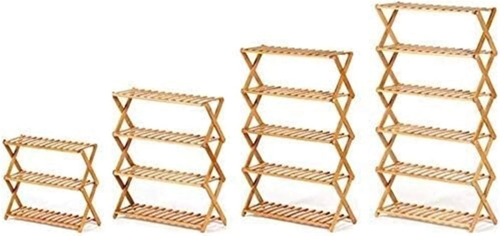scarpiera Scarpiera per la casa Shoe Rack Scarpiera Pieghevole Scarpiera Multifunzionale Scatola per Scarpe in bambù Naturale Antipolvere (Dimensioni : 3Tier)