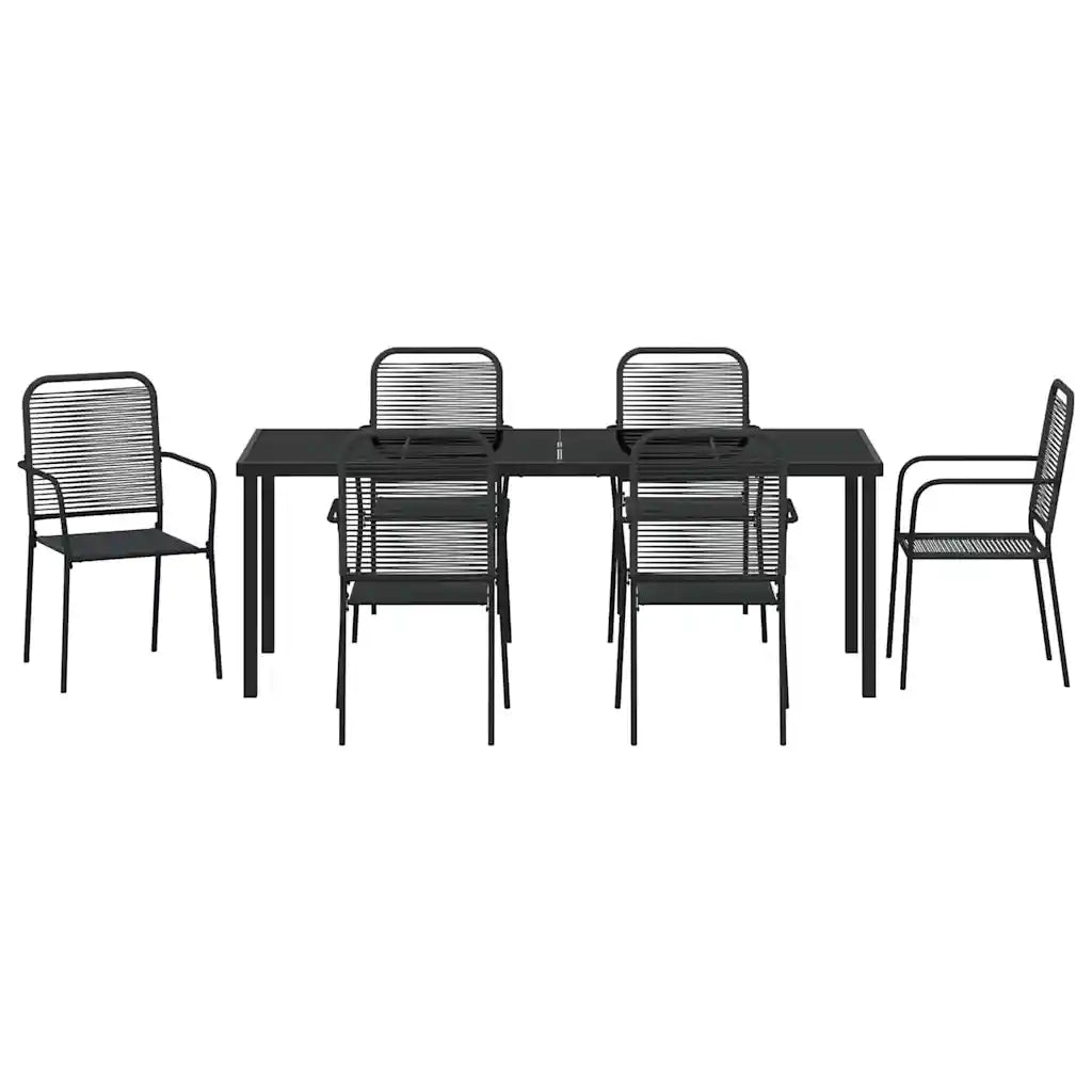 Set da Pranzo per Giardino 7 pcs Nero 3379161