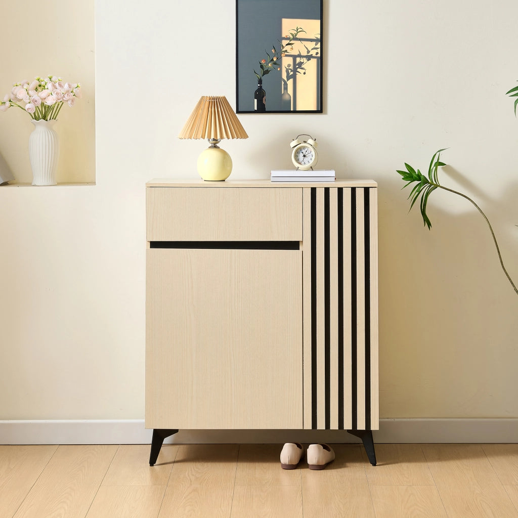 SCARPIERA con 2 ante e 1 cassetto 75x35x90 cm MDF colore legno