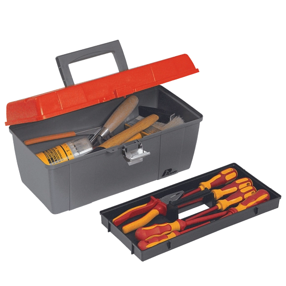 Plano 351 cassetta portautensili porta attrezzi in polipropilene con cestello interno, chiusure in metallo