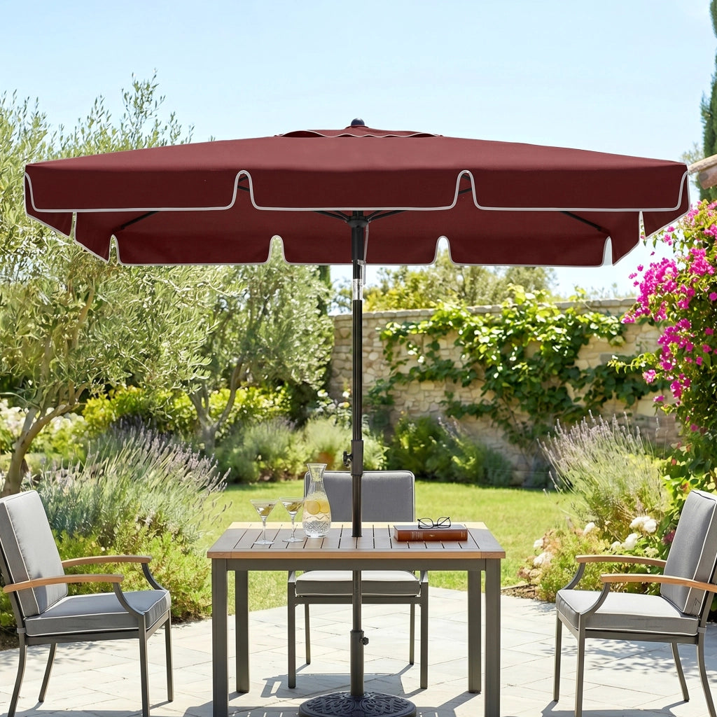 Ombrellone Rettangolare da Giardino ¨C Xylo ¨C Alluminio 2x1,3x2,5m Inclinabile Rosso Vino