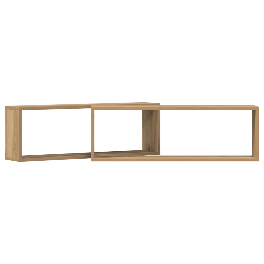 Mensole a parete  2 pezzi in rovere artigianale 80x15x26 cm in legno ingegnerizzato