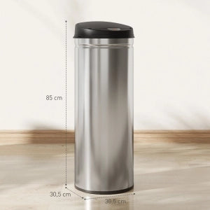 PATTUMIERA Sensor 50 L in acciaio inox Argento con chiusura soft-close