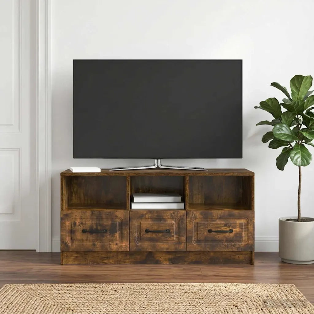 Mobile TV Rovere Fumo 102 x 34,5 x 47 cm Legno ingegnerizzato 895830
