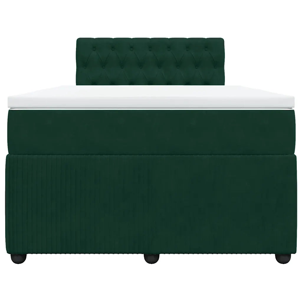 Giroletto a Molle con Materasso Verde Scuro 120x200 cm Velluto 3287719