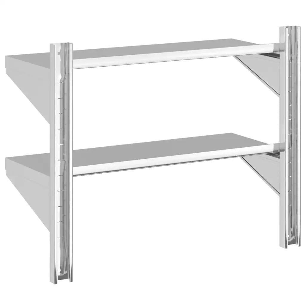 vidaXL Mensola Muro 2 Ripiani 75x30x60cm Argento Acciaio Inossidabile