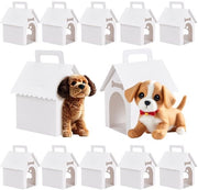 Cadeaudozenti in forma di gabbia per cani con coperchio - 30 pezzi - Dozzina di cartone bianco - Vetrine con impronta di zampe - Ideali per feste - Dozzine regalo