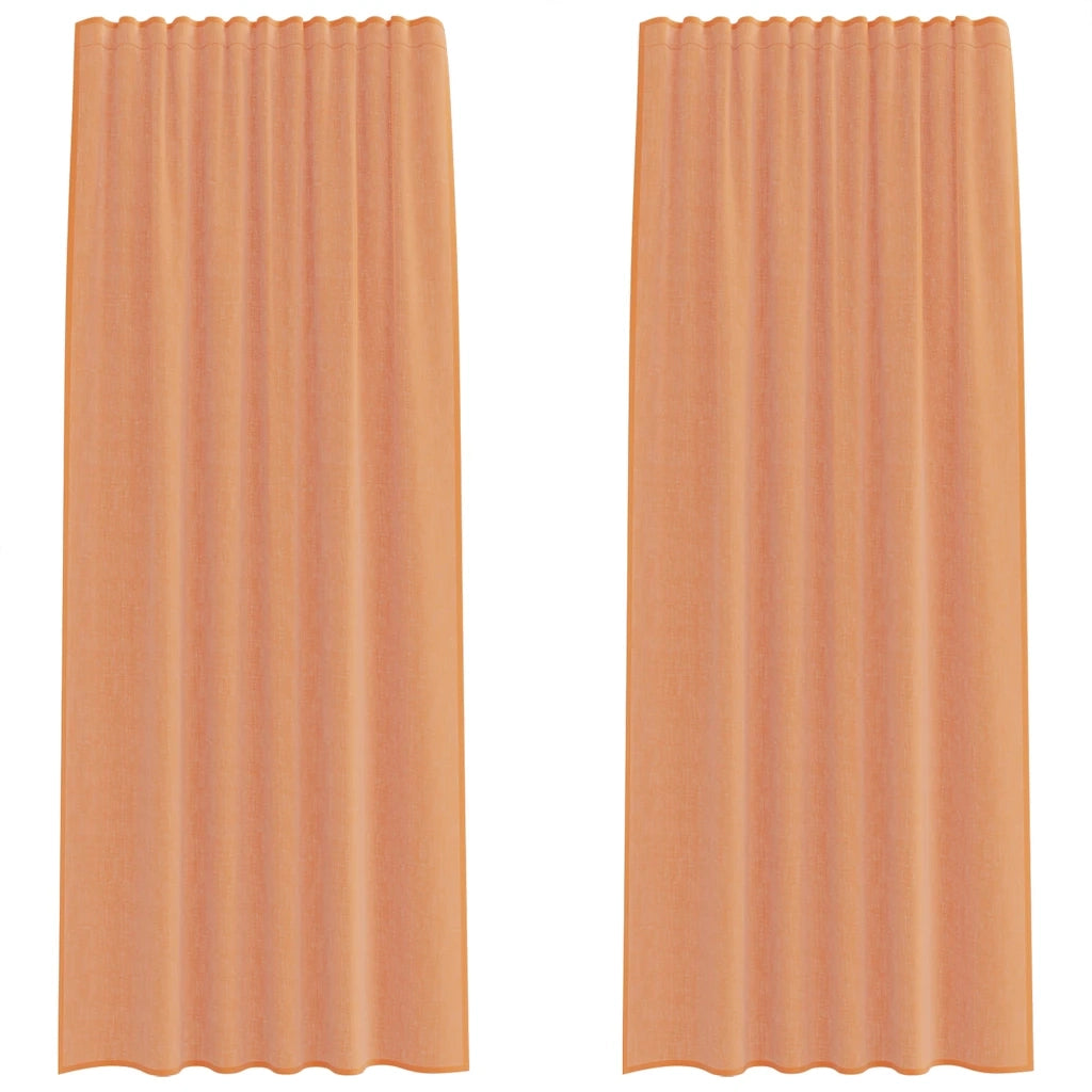 vidaXL Tende in Voile con Tasche per Aste 2 pz Terracotta