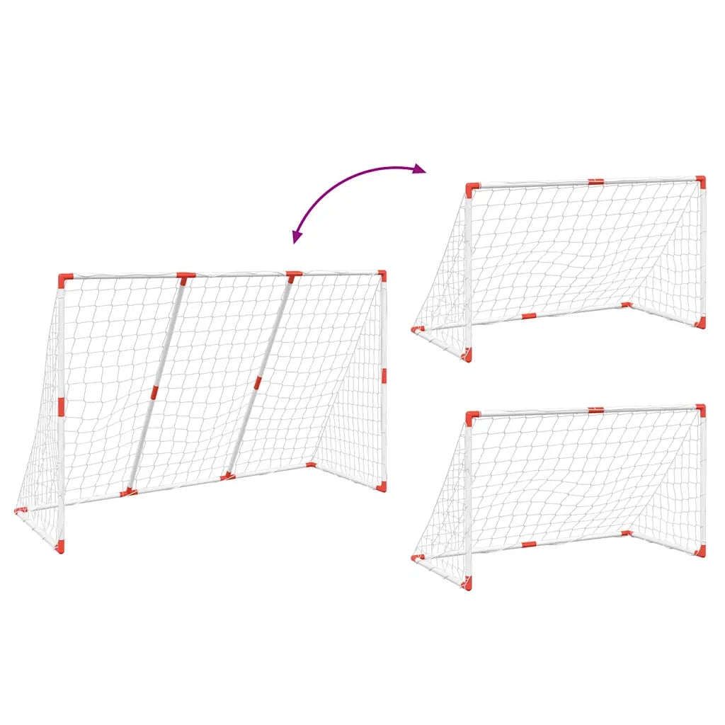Porte Calcio Bambini con Palloni 2 in 1 Bianche 184x64x124 cm 4008437