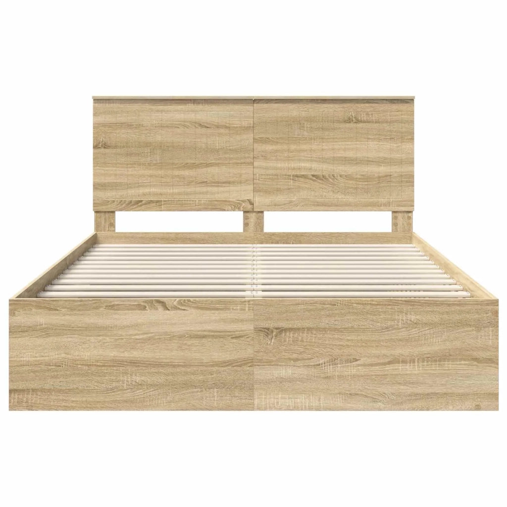 Struttura del letto Rovere Sonoma 150 x 200 cm Pino massello 3410994