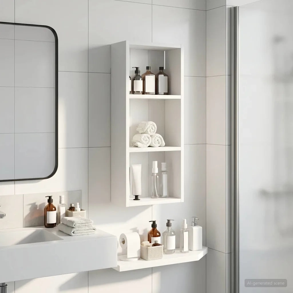 Armadio da bagno a muro con lo scaffale Bianco 30 x 14 x 70 cm 889327