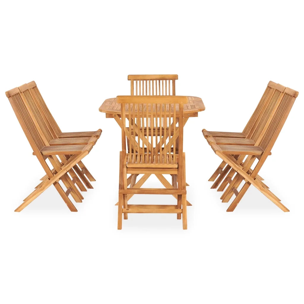 Set da Pranzo da Giardino 9 pz Pieghevole in Massello di Teak cod mxl 44993