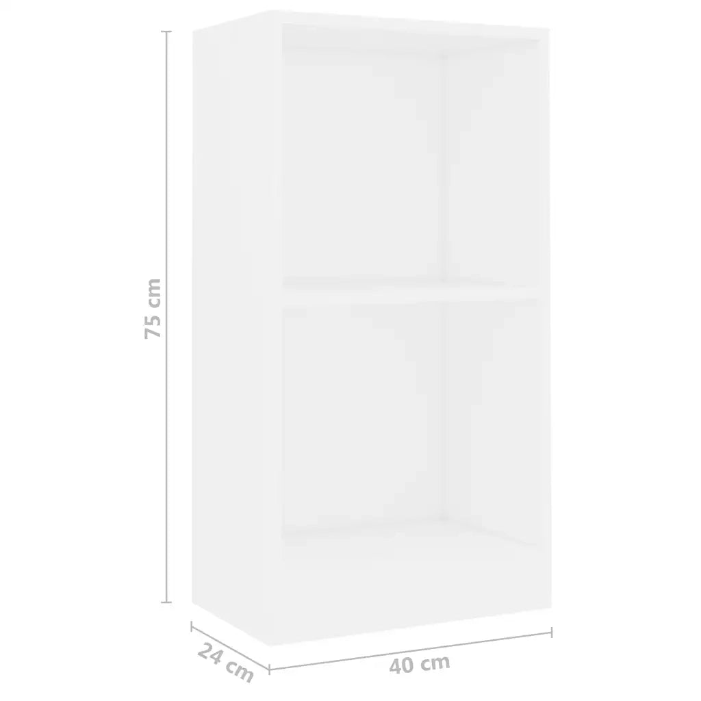 Libreria-Scaffale per Libri-Mobile di Stoccaggio Bianca 40x24x75 cm in Legno Multistrato