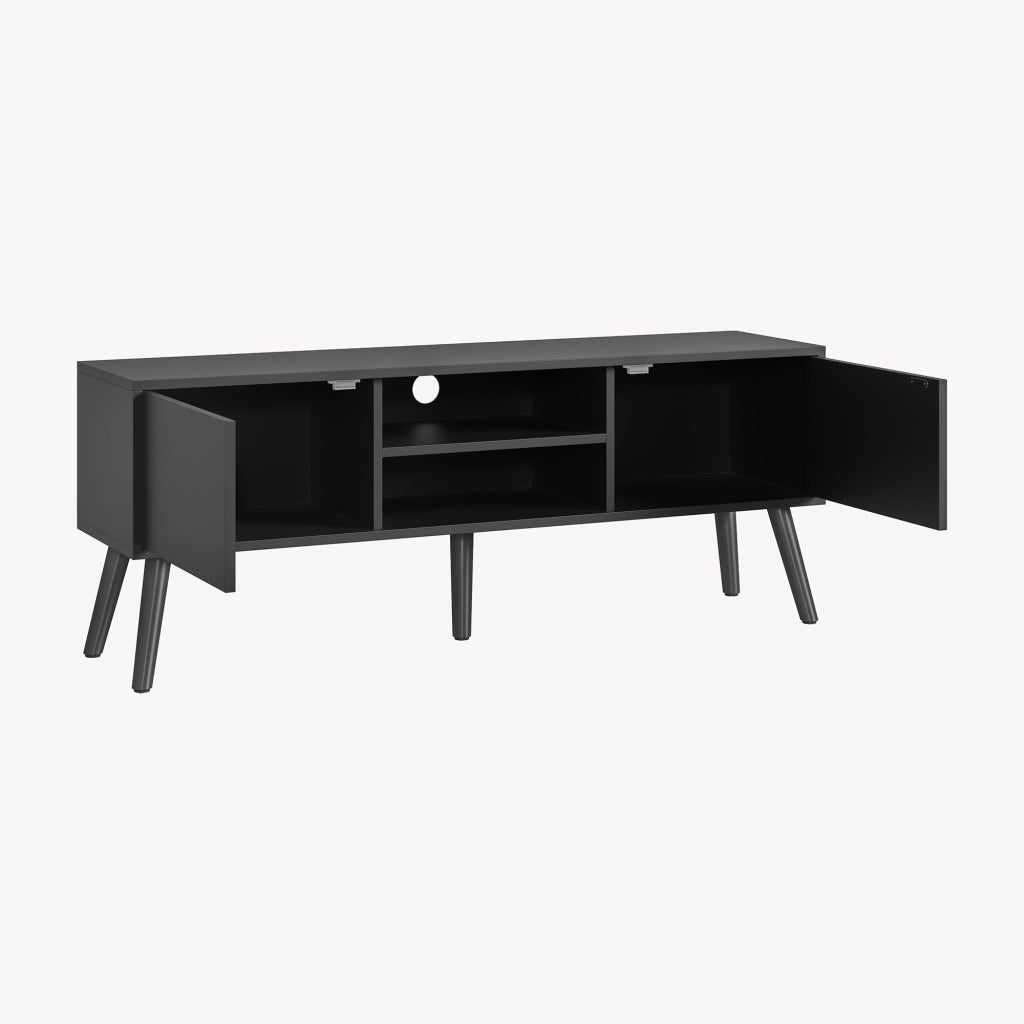 Mobile Porta TV Eskilstuna a 2 Ante e Ripiani 120 x 30 x 47 cm - Grigio Scuro [en.casa]