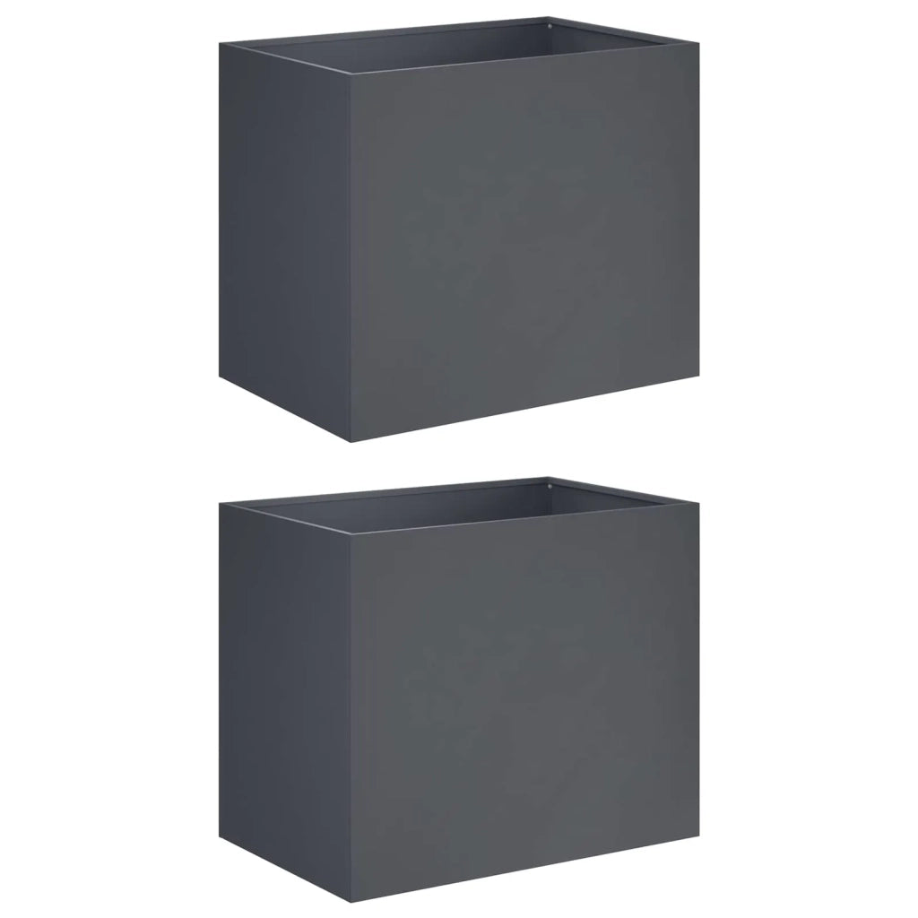 Vaso da giardino 2 pz Antracite 60 x 40 x 50 cm 8005699