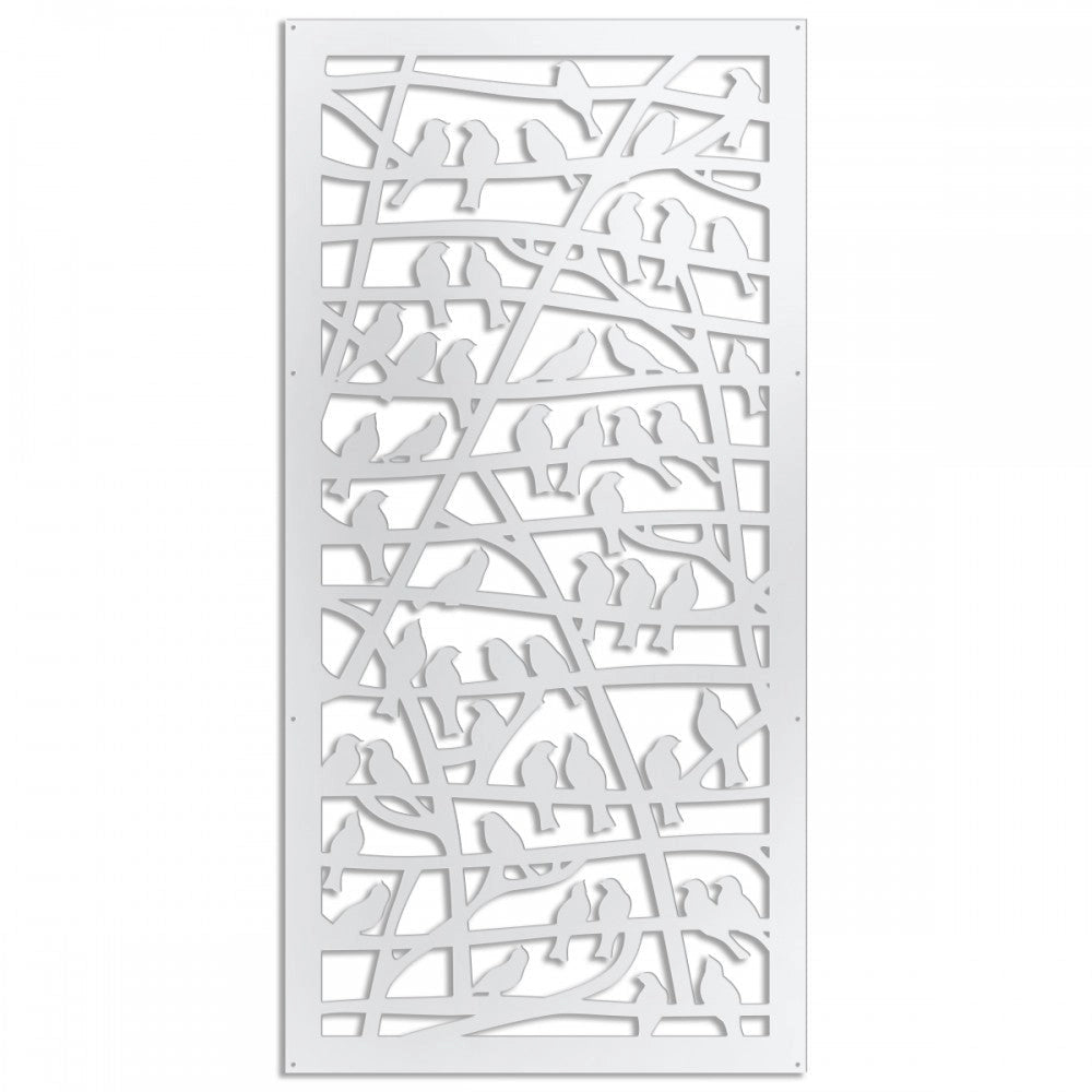 BIRDS - Pannello in PVC traforato - Parasole Colore: bianco, Misura: 73x148 cm