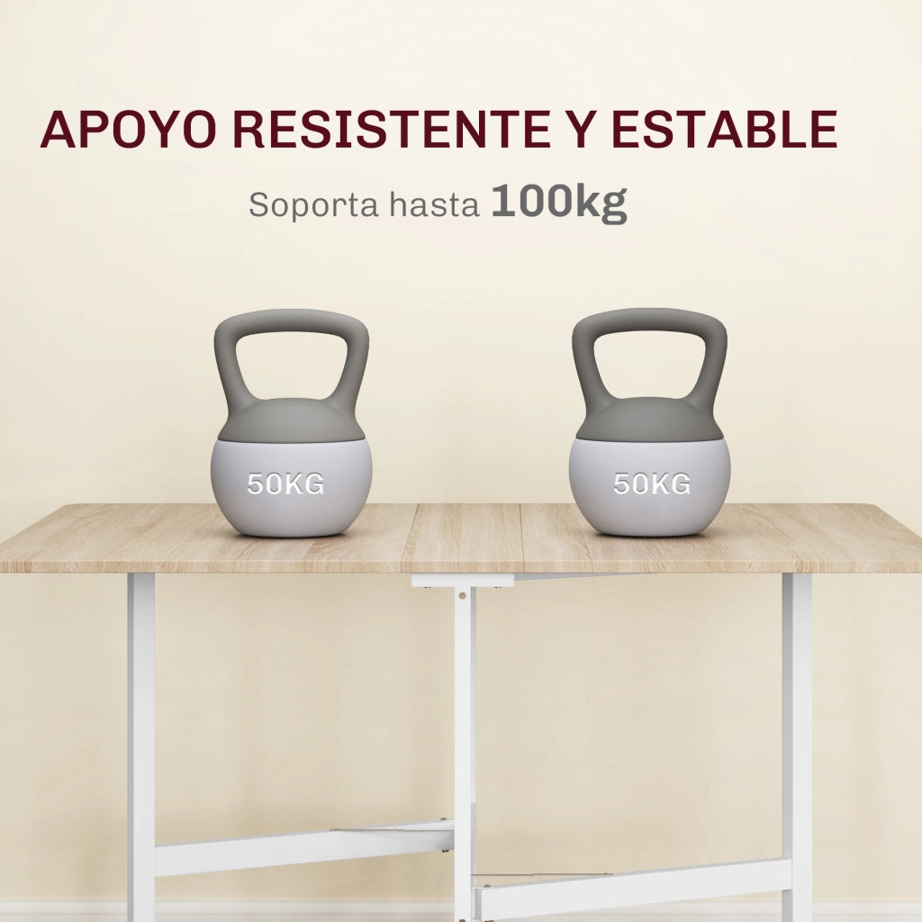 Tavolo da pranzo allungabile pieghevole con ruote ¨C zephmum ¨C rovere 120x80x73 cm