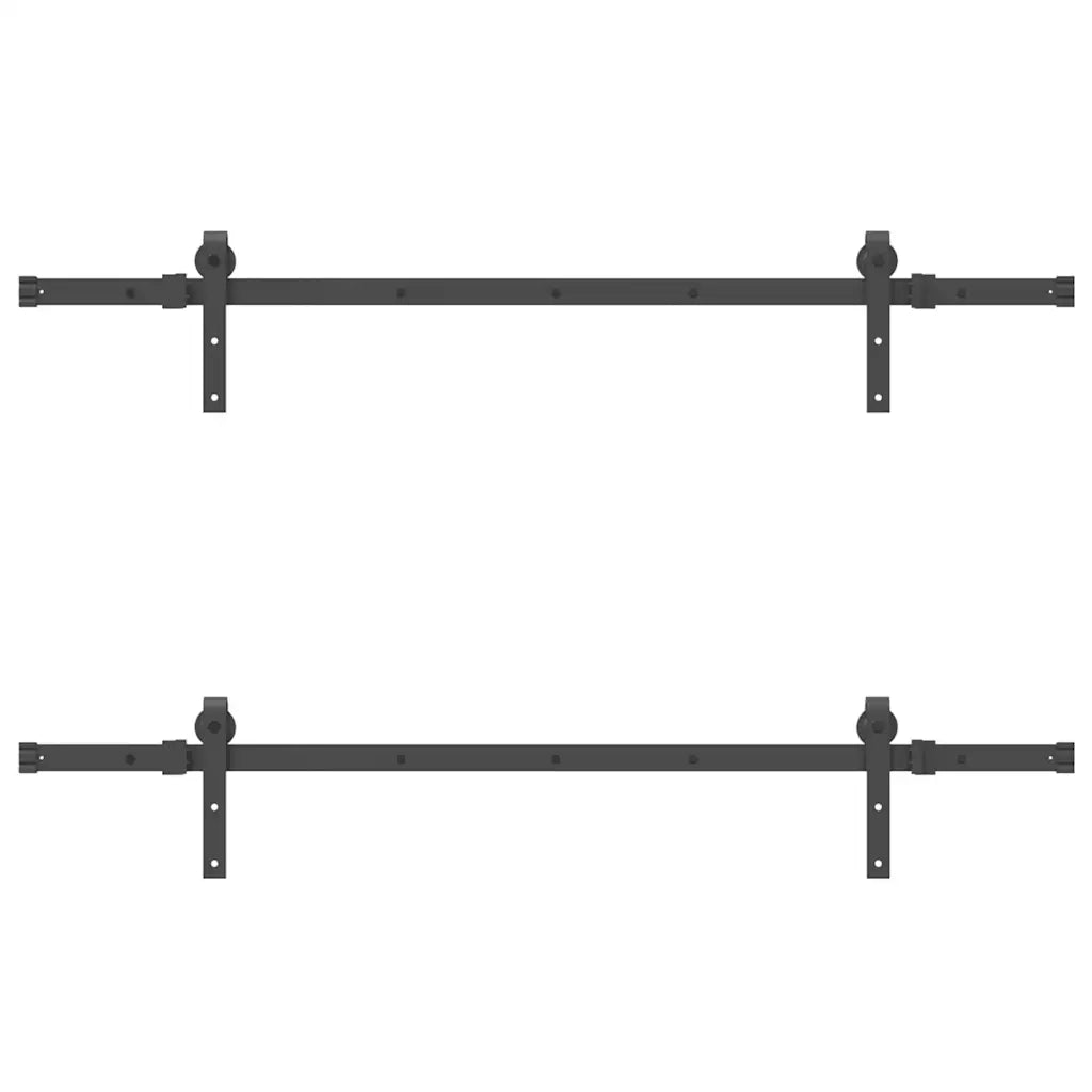 Kit di Binari per Porte Scorrevoli 305 cm Acciaio Nero CFW9209567
