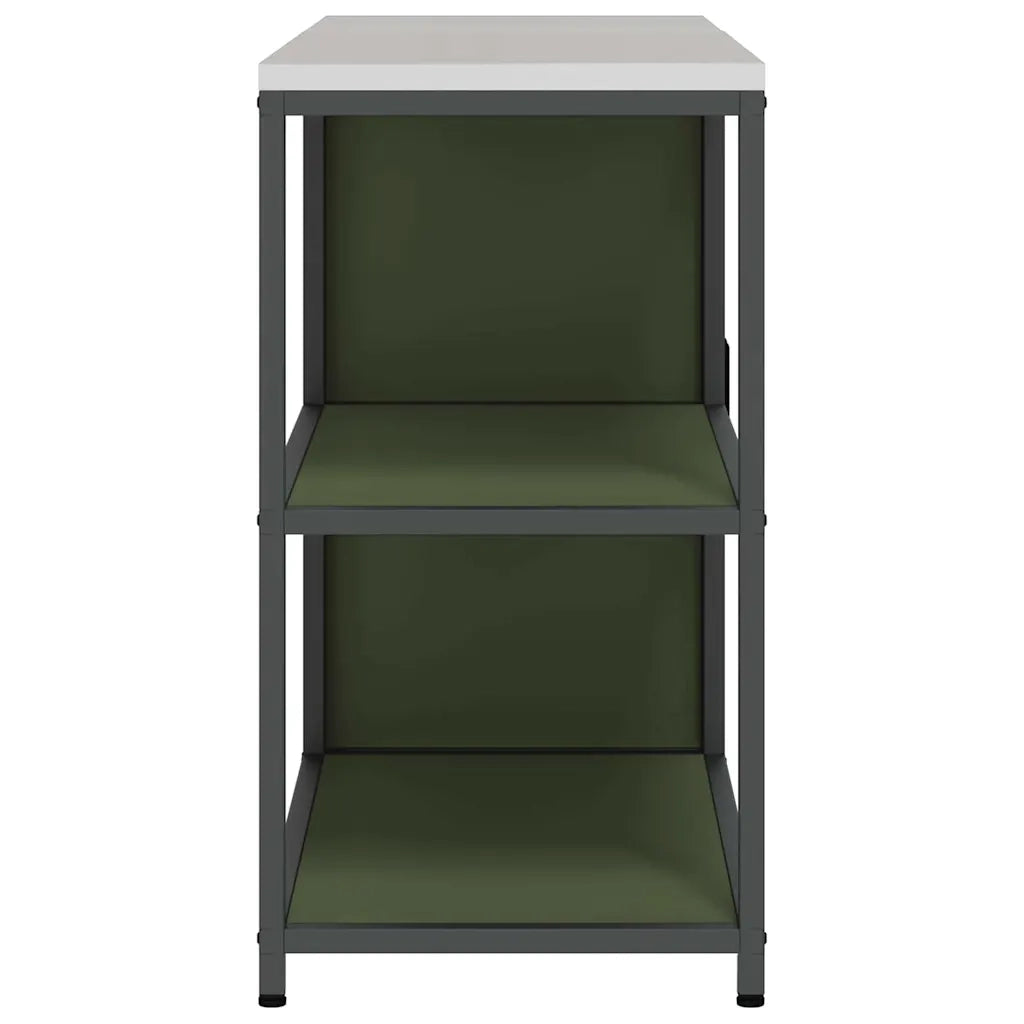 vidaXL Set di Stoccaggio per Cucina 2 pcs Verde oliva 150 x 50 x 92 cm