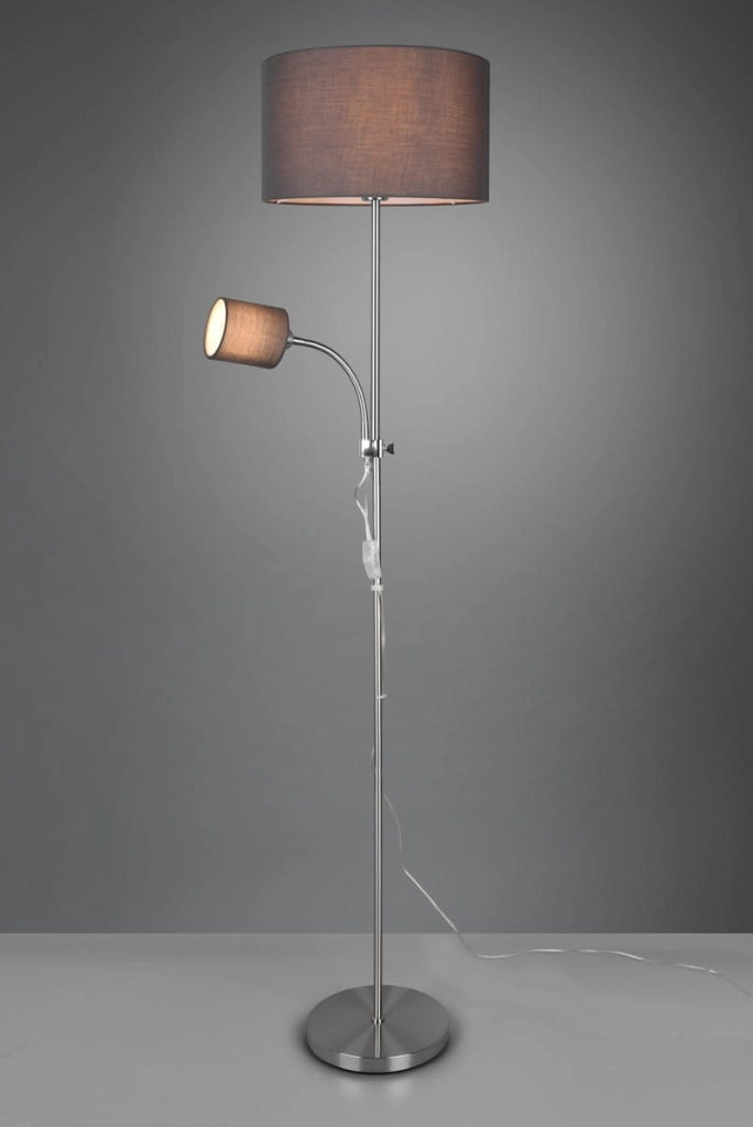 Lampada da terra OWEN argento 2 luci E14/E27 RL 160cm