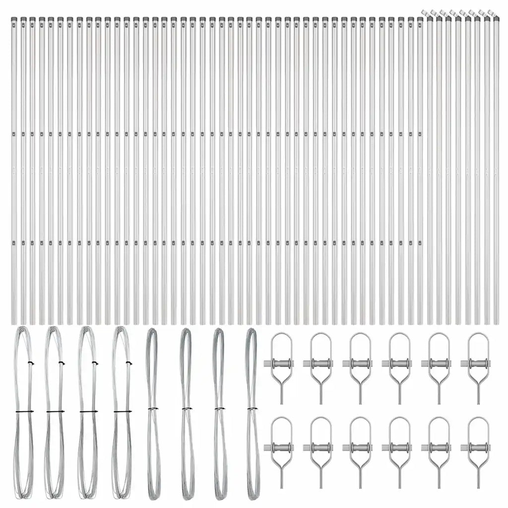 Palo della recinzione 52 pz Grigio 3,2 x 3,2 x 150 cm CFW8495439