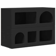 Credenza | Madia | Buffet da pranzo | Armadio da pranzo Nero 80.5 x 35 x 59 cm Legno multistrato