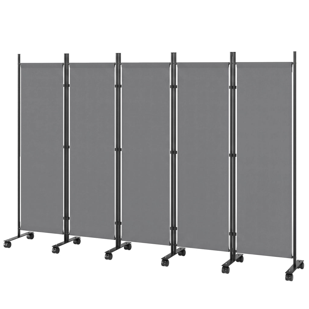 Paravento 5 pannelli ¨C zephmum ¨C 252x40 cm grigio scuro