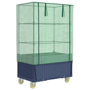 Fioriere | Cassetta per fiori | Letto Rialzato con Copertura e Ruote Effetto Rattan 80x50x182cm