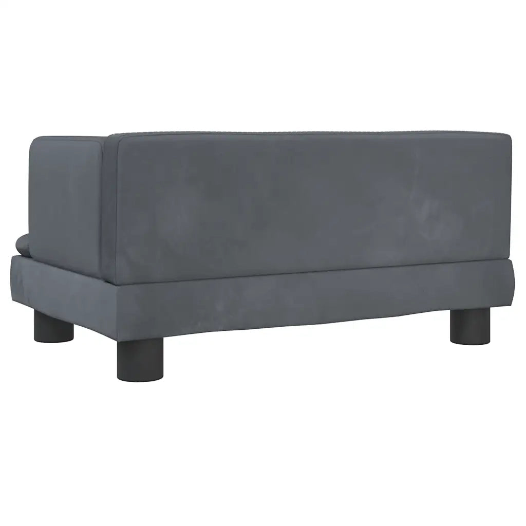 Divano per Bambini-Sofa-Divanetto Grigio Scuro 60x40x30 cm in Velluto