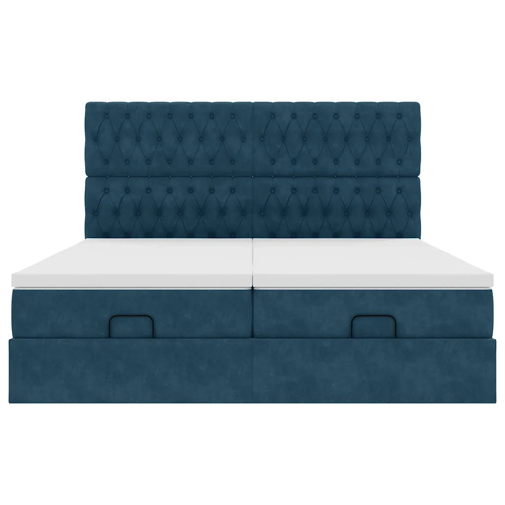 Struttura Letto Pouf con Materassi 180x200 cm Velluto 3314643