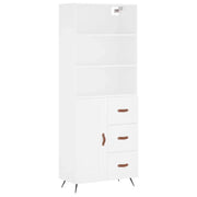 Credenza | Madia | Buffet da pranzo | Armadio da pranzo Bianca 69,5x34x180 cm in Legno Multistrato