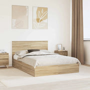 Letto con Contenitore con testiera Rovere Sonoma 160 x 200 cm