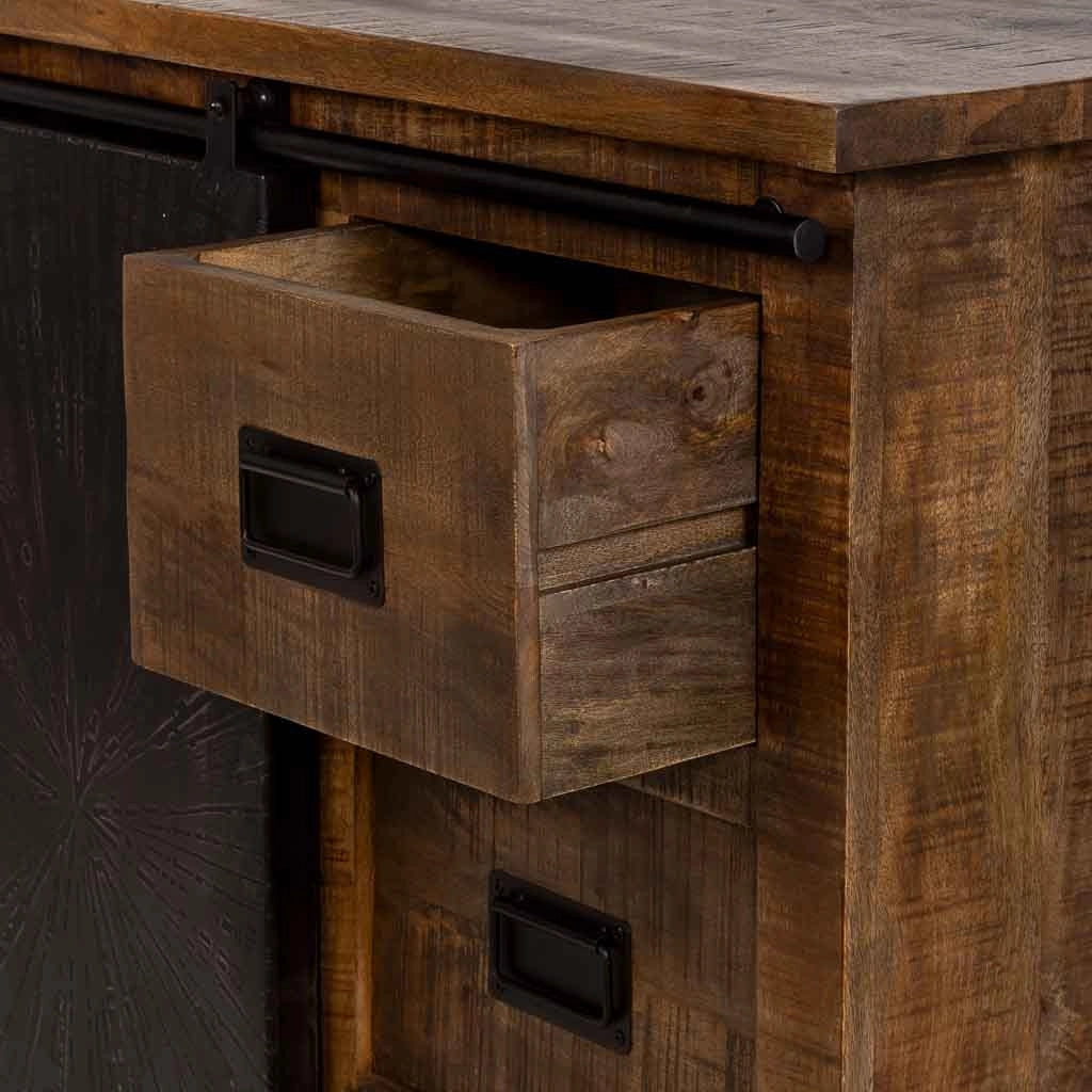 Mobiletto da ingresso in legno marrone 85x42x90h cm