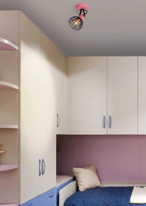 Applique Lucide Paulien metallo rosa/nero E27 60W IP20