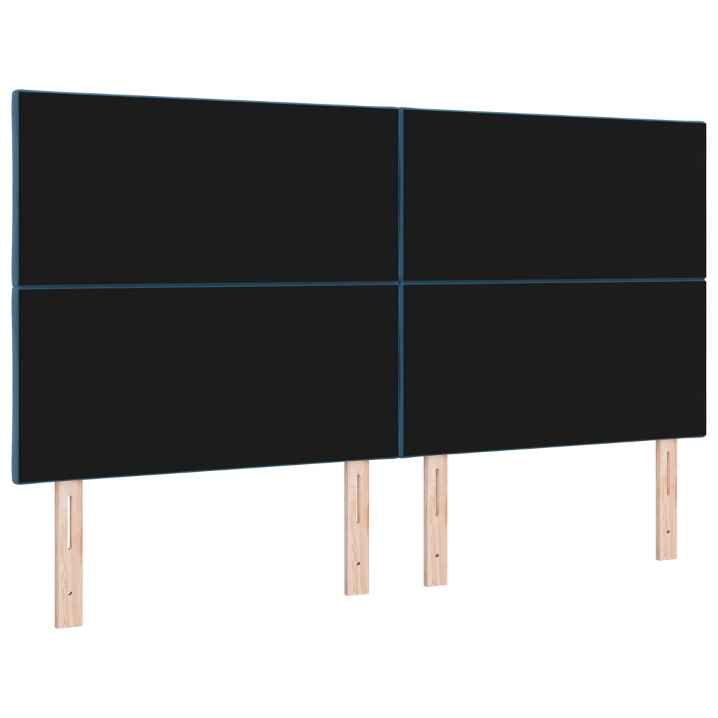 Testiera Design a Blocchi di Diamante Blu Scuro 180 cm Velluto