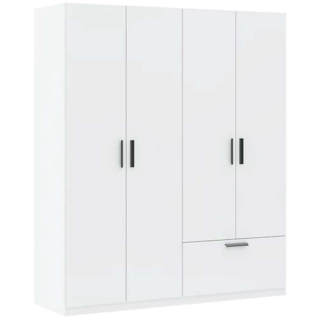Armadio Camera da Letto Lidase, Guardaroba Grande 2 Ripiani, 180x210h cm Bianco