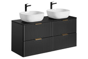 Set mobili bagno 120 cm con lavabi da appoggio Adel Black 120 cm