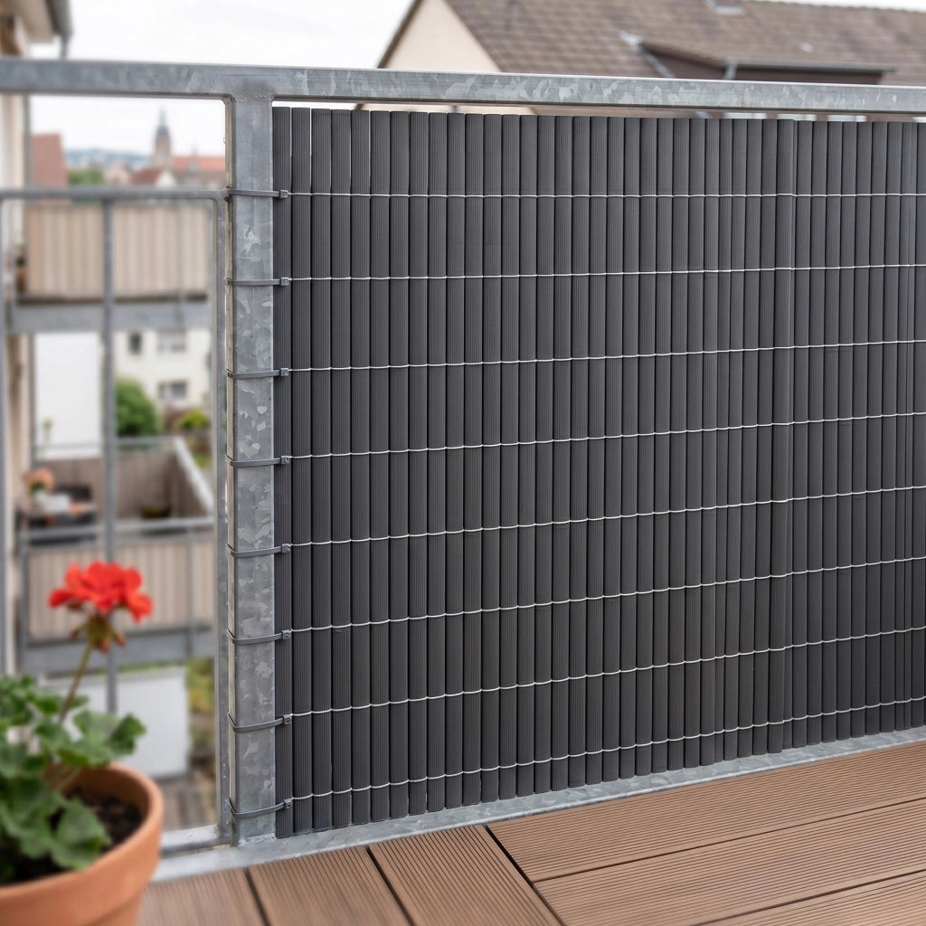Tappeto Frangivista Cefalu in PVC Schermatura per Recinzione a Lamelle da 16 mm 100 x 400 cm - Antracite casa.pro
